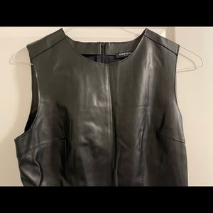 Kenneth Cole New York Sleeveless Faux Leather Sheath Dress